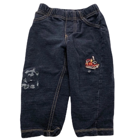 Carters Baby Toddler Dark Wash Jeans Train - Picture 1 of 9